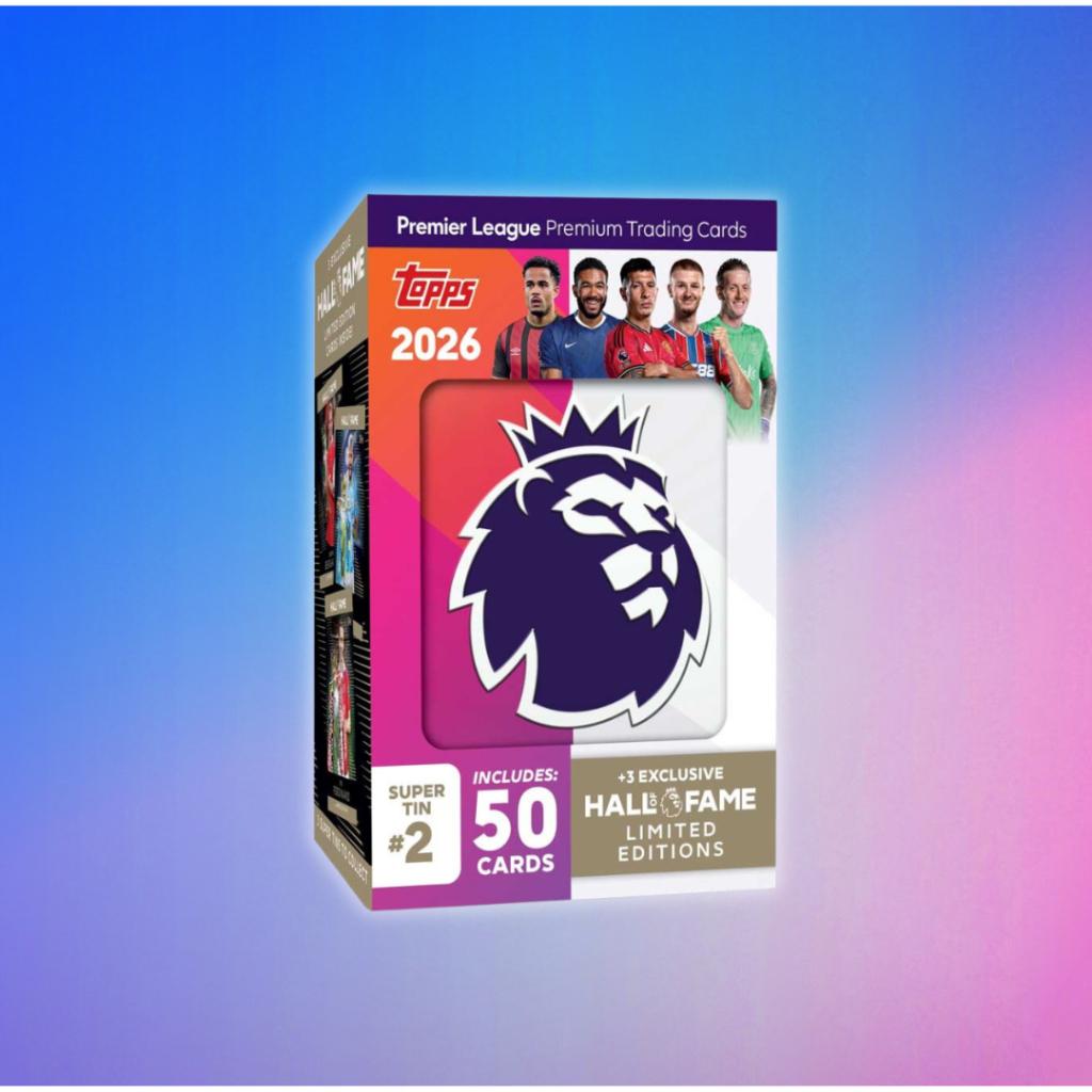 [ พร้อมส่ง! ] การ์ดสะสมฟุตบอล Topps Premier League 2026 Super Tin - Hall of Fame Series #1 #2 #3 ใหม่ล่าสุด! (p4) ( 420 กรัม )